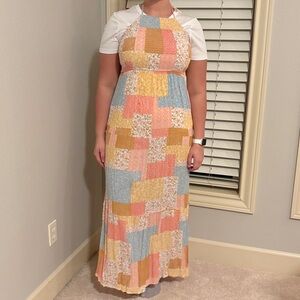 Hippie Rose Multicolor Patchwork Maxi Dress